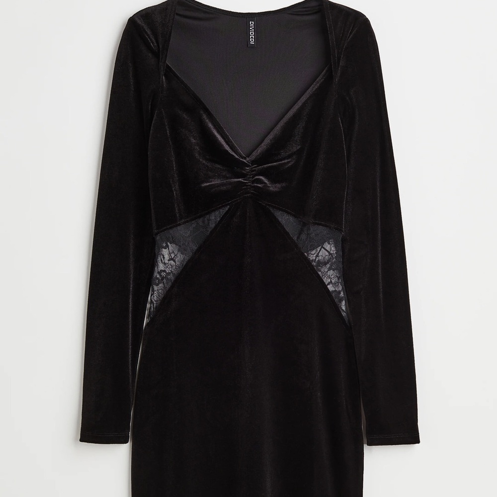 ISO: H&M lace-detail velour bodycon dress Size XL